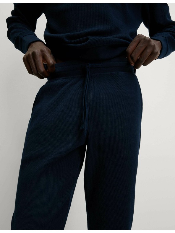 Marks & Spencer Domácí mikina z čisté bavlny s vaflovou texturou Marks & Spencer námořnická modrá