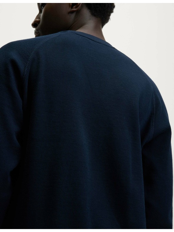 Marks & Spencer Domácí mikina z čisté bavlny s vaflovou texturou Marks & Spencer námořnická modrá