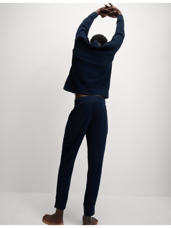 Marks & Spencer Domácí kalhoty z čisté bavlny s vaflovou texturou Marks & Spencer námořnická modrá