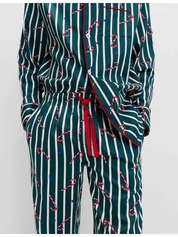 Marks & Spencer Vánoční pyžamový set z čisté bavlny s motivem lízátka Marks & Spencer zelená