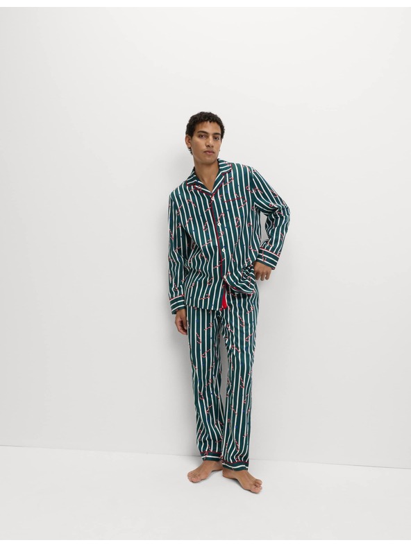 Marks & Spencer Vánoční pyžamový set z čisté bavlny s motivem lízátka Marks & Spencer zelená