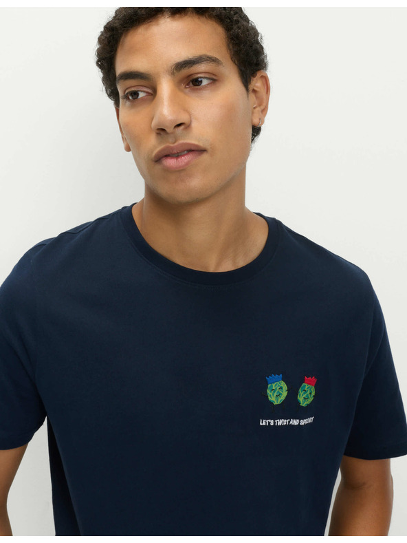 Marks & Spencer Vánoční domácí pyžamová souprava s motivem jídla z čisté bavlny Marks & Spencer námořnická modrá