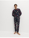 Marks & Spencer Vánoční domácí pyžamová souprava s motivem jídla z čisté bavlny Marks & Spencer námořnická modrá