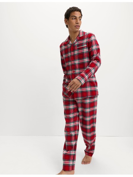 Marks & Spencer Vánoční kostkovaná domácí pyžamová souprava z čisté bavlny Marks & Spencer červená