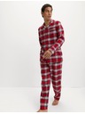 Marks & Spencer Vánoční kostkovaná domácí pyžamová souprava z čisté bavlny Marks & Spencer červená