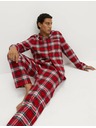 Marks & Spencer Vánoční kostkovaná domácí pyžamová souprava z čisté bavlny Marks & Spencer červená