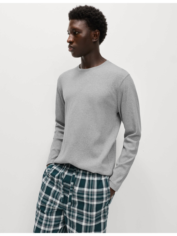 Marks & Spencer Kostkovaná pyžamová souprava z čisté bavlny Marks & Spencer šedá