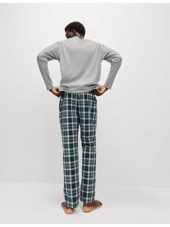 Marks & Spencer Kostkovaná pyžamová souprava z čisté bavlny Marks & Spencer šedá