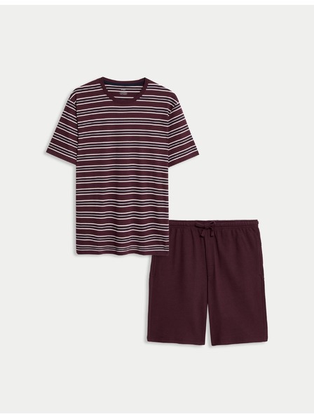 Marks & Spencer Pyžamová souprava z čisté bavlny s vaflovou texturou Marks & Spencer červená