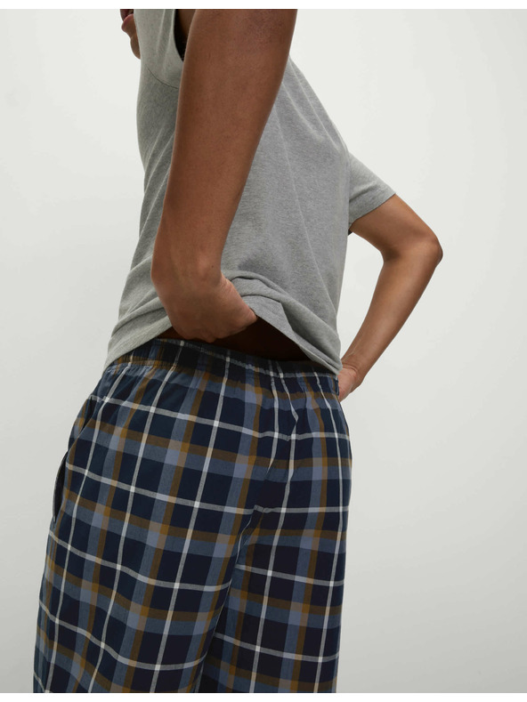 Marks & Spencer Károvaná pyžamová souprava z čisté bavlny s rozhalenkou Marks & Spencer šedá