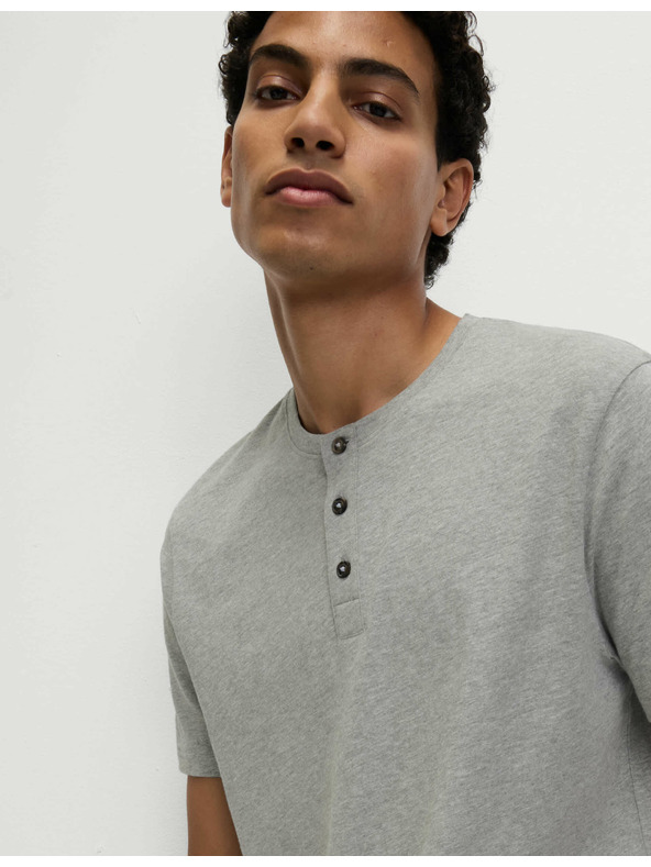 Marks & Spencer Károvaná pyžamová souprava z čisté bavlny s rozhalenkou Marks & Spencer šedá