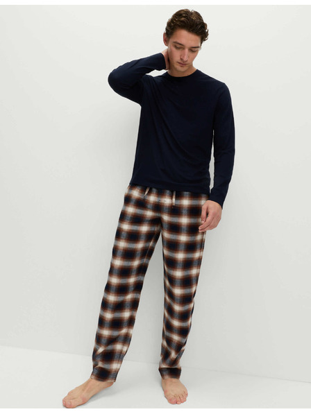 Marks & Spencer Pyžamová souprava s kartáčovaným vzorem a sezónním vzorem Marks & Spencer námořnická modrá