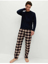 Marks & Spencer Pyžamová souprava s kartáčovaným vzorem a sezónním vzorem Marks & Spencer námořnická modrá