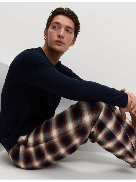 Marks & Spencer Pyžamová souprava s kartáčovaným vzorem a sezónním vzorem Marks & Spencer námořnická modrá