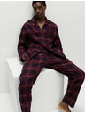 Marks & Spencer Károvaná pyžamová souprava z česané bavlny Marks & Spencer červená