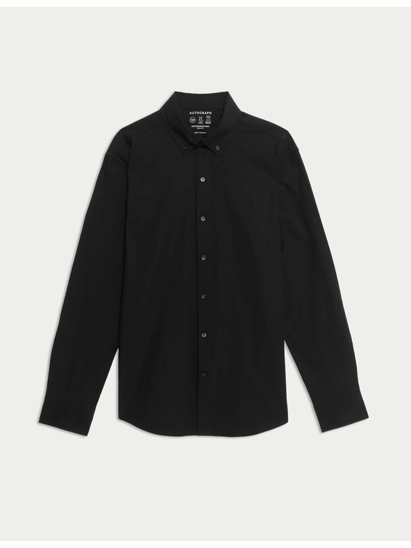 Marks & Spencer Strečová bavlněná košile klasického střihu s technologií 360 Flex™ Marks & Spencer černá