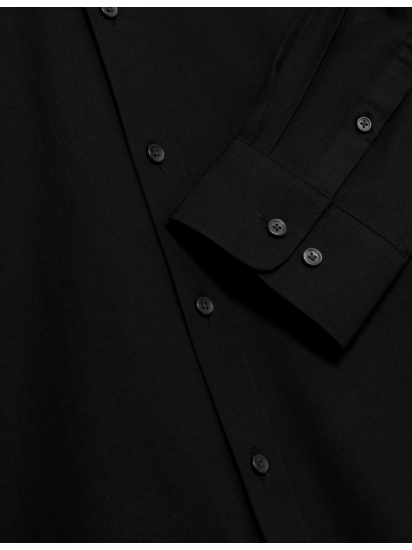 Marks & Spencer Strečová bavlněná košile klasického střihu s technologií 360 Flex™ Marks & Spencer černá