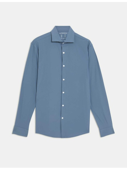 Marks & Spencer Strečová funkční košile projmutého střihu Marks & Spencer modrá