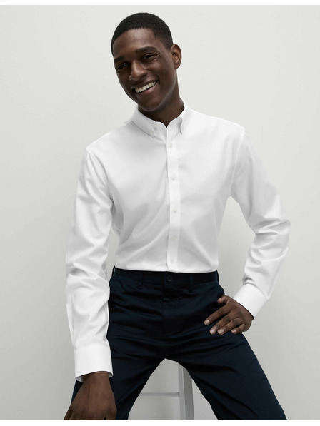 Marks & Spencer Košile z čisté bavlny klasického střihu s nežehlivou úpravou Marks & Spencer bílá