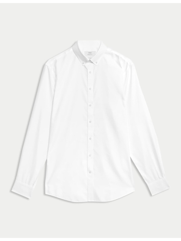 Marks & Spencer Košile z čisté bavlny klasického střihu s nežehlivou úpravou Marks & Spencer bílá