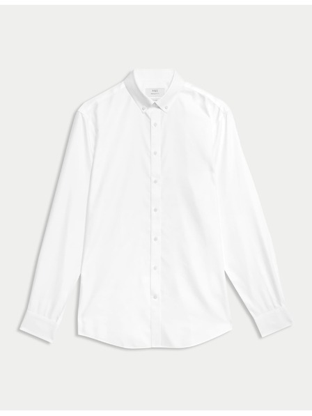 Marks & Spencer Košile z čisté bavlny klasického střihu s nežehlivou úpravou Marks & Spencer bílá