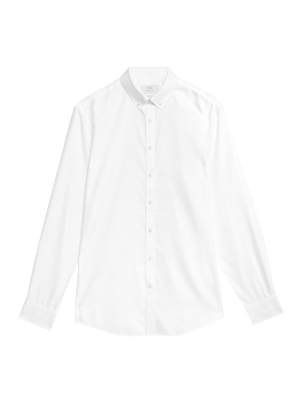 Marks & Spencer Košile z čisté bavlny klasického střihu s nežehlivou úpravou Marks & Spencer bílá