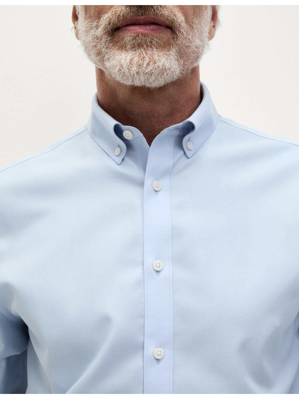 Marks & Spencer Košile z čisté bavlny klasického střihu s nežehlivou úpravou Marks & Spencer modrá