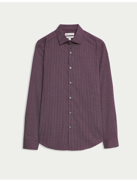 Marks & Spencer Košile s potiskem normálního střihu z čisté bavlny Marks & Spencer červená