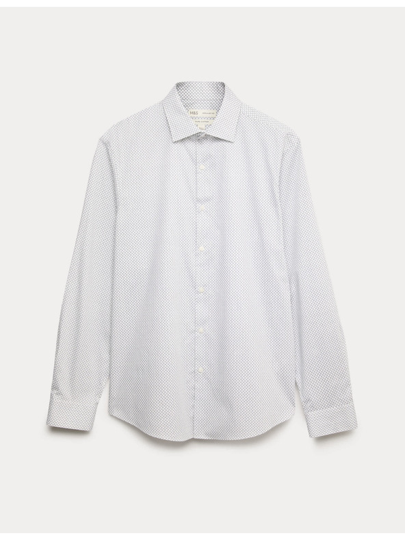 Marks & Spencer Košile s potiskem normálního střihu z čisté bavlny Marks & Spencer bílá