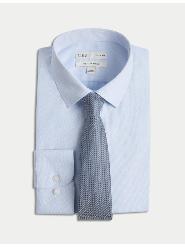 Marks & Spencer Košile úzkého střihu a kravata, snadné žehlení Marks & Spencer modrá