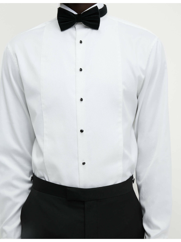 Marks & Spencer Košilové šaty mírně zúženého střihu z luxusní bavlny s dvojitou manžetou Marks & Spencer bílá