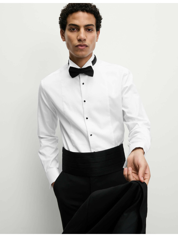 Marks & Spencer Košilové šaty úzkého střihu z luxusní bavlny s dvojitou manžetou Marks & Spencer bílá