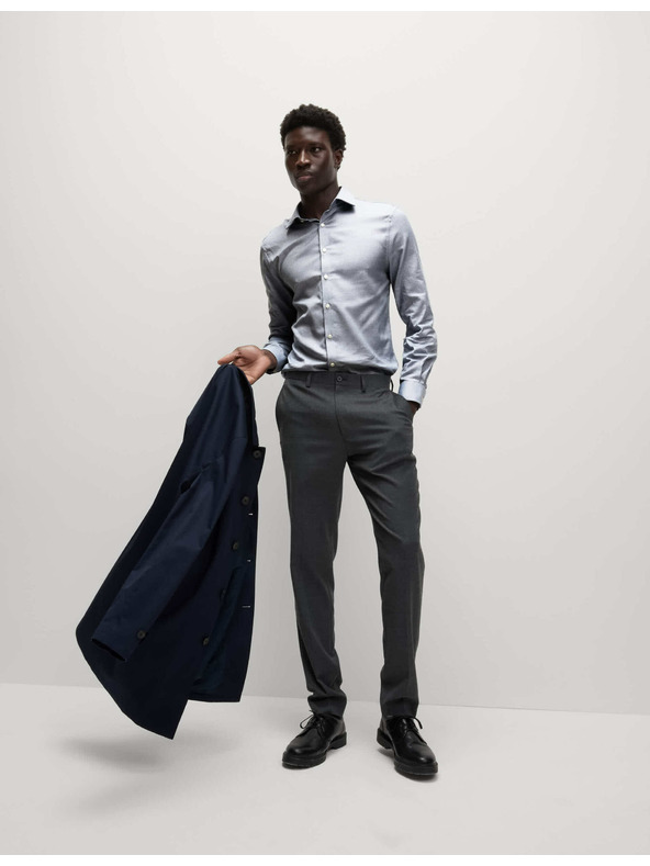 Marks & Spencer Luxusní košile úzkého střihu z čisté bavlny s texturou Marks & Spencer modrá