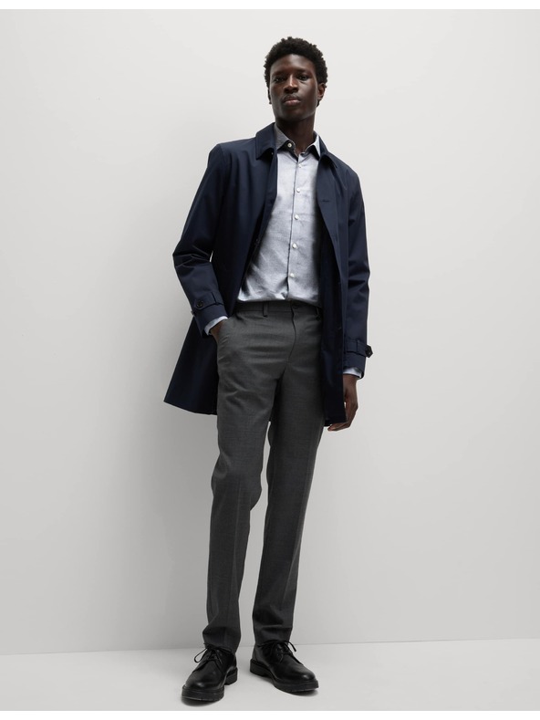 Marks & Spencer Luxusní košile úzkého střihu z čisté bavlny s texturou Marks & Spencer modrá