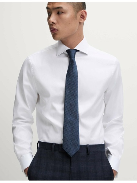 Marks & Spencer Pruhovaná košile úzkého střihu z luxusní bavlny Marks & Spencer bílá