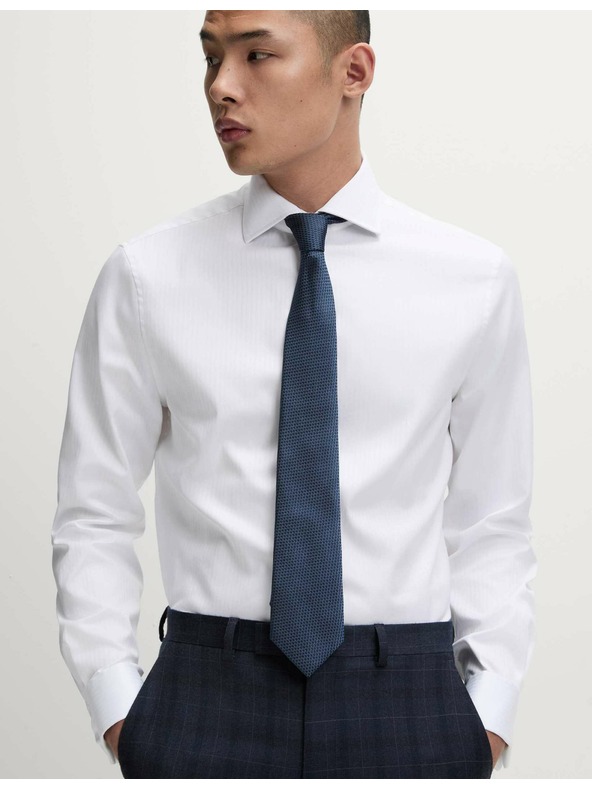 Marks & Spencer Pruhovaná košile úzkého střihu z luxusní bavlny Marks & Spencer bílá