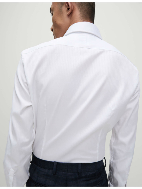 Marks & Spencer Pruhovaná košile úzkého střihu z luxusní bavlny Marks & Spencer bílá