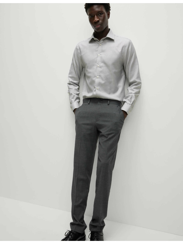 Marks & Spencer Luxusní košile úzkého střihu z čisté bavlny s texturou Marks & Spencer šedá