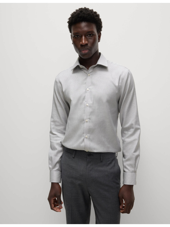 Marks & Spencer Luxusní košile úzkého střihu z čisté bavlny s texturou Marks & Spencer šedá