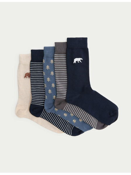Marks & Spencer 5 párů ponožek Cool & Fresh™ Bear s vysokým podílem bavlny Marks & Spencer modrá