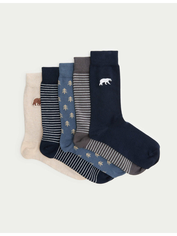 Marks & Spencer 5 párů ponožek Cool & Fresh™ Bear s vysokým podílem bavlny Marks & Spencer modrá