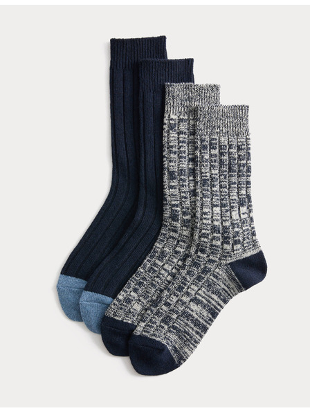 Marks & Spencer Středně hřejivé termo ponožky s technologií Heatgen, 2 páry v balení Marks & Spencer námořnická modrá