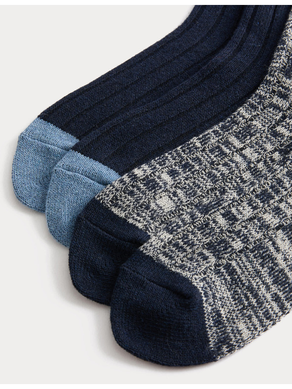 Marks & Spencer Středně hřejivé termo ponožky s technologií Heatgen, 2 páry v balení Marks & Spencer námořnická modrá