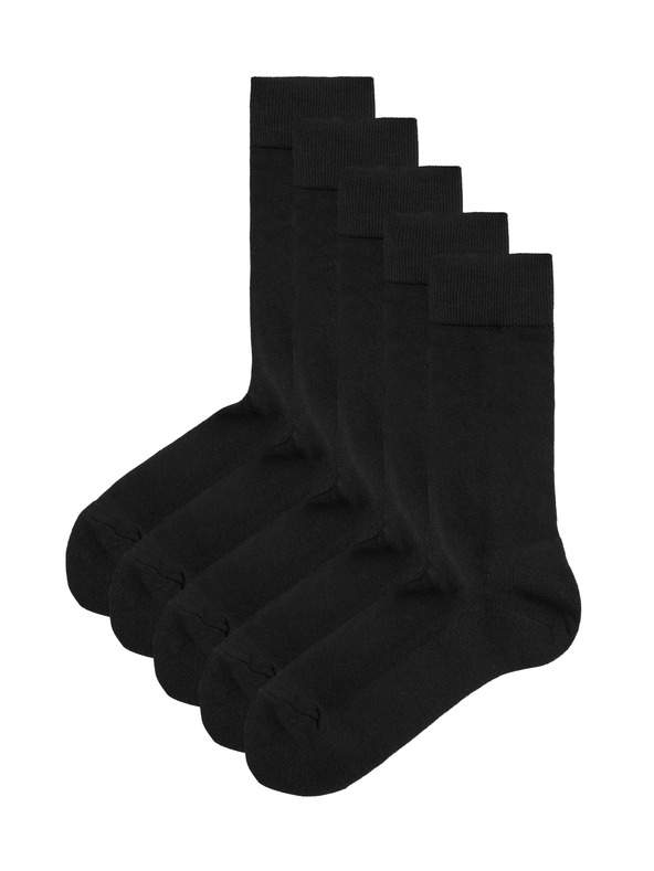 Marks & Spencer Ponožky Cool & Fresh™ s vysokým podílem bavlny, lehce zesílené chodidlo, 5 párů v balení Marks & Spencer černá