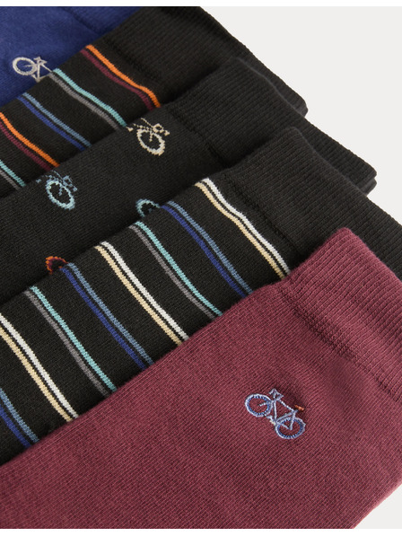 Marks & Spencer 5 párů ponožek Cool & Fresh™ s vysokým podílem bavlny a motivem jízdního kola Marks & Spencer černá