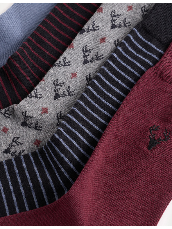 Marks & Spencer Ponožky C and F s motivem jelena, s vysokým podílem bavlny, 5 párů v balení Marks & Spencer námořnická modrá