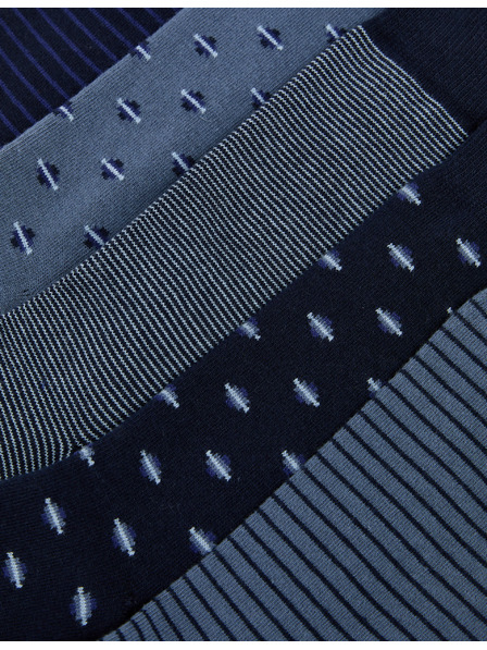 Marks & Spencer 5 párů ponožek Cool & Fresh™ Geo  s vysokým podílem bavlny Marks & Spencer modrá