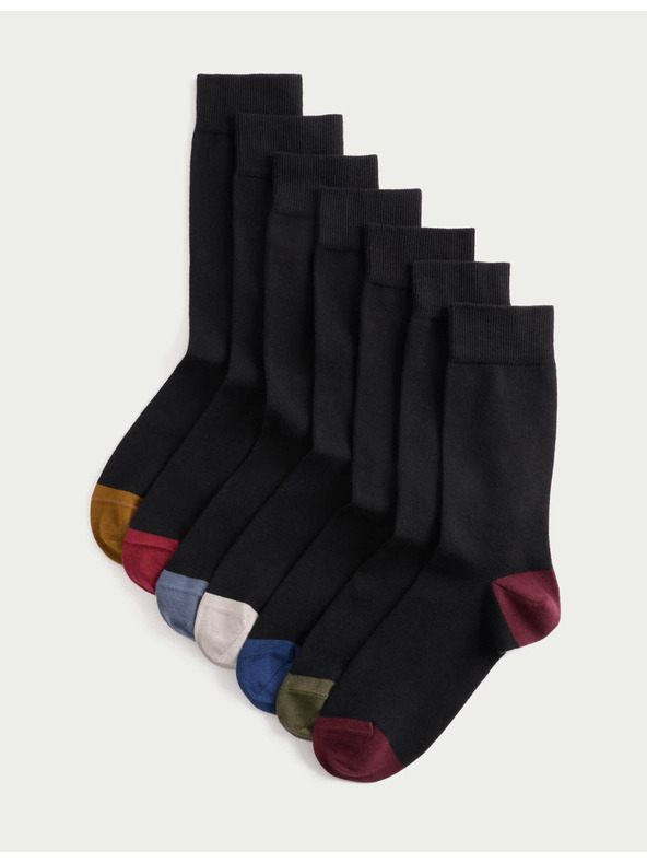 Marks & Spencer Ponožky Cool & Fresh™ s vysokým podílem bavlny, v různém provedení, sada 7 párů Marks & Spencer černá