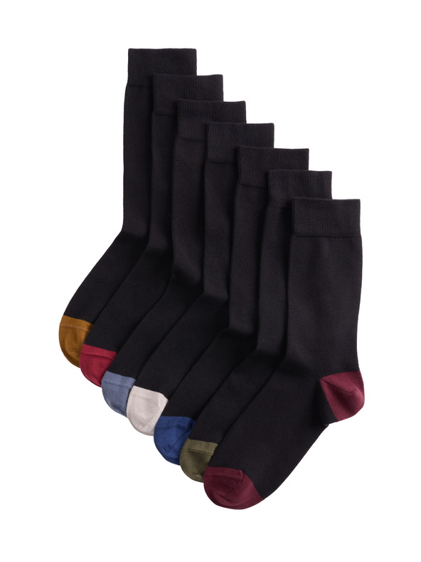 Marks & Spencer Ponožky Cool & Fresh™ s vysokým podílem bavlny, v různém provedení, sada 7 párů Marks & Spencer černá