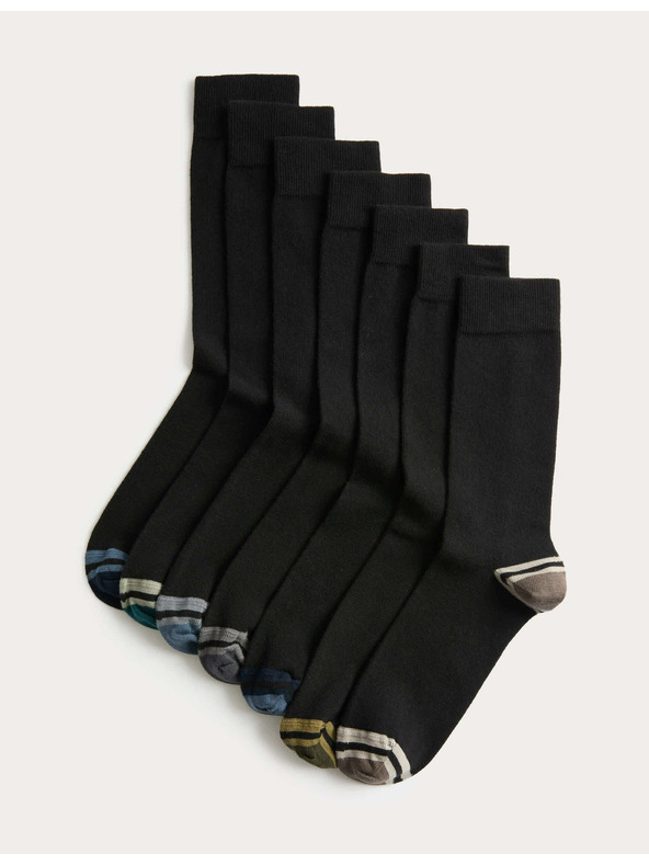 Marks & Spencer 7 párů ponožek Cool & Fresh™ s vysokým podílem bavlny Marks & Spencer černá